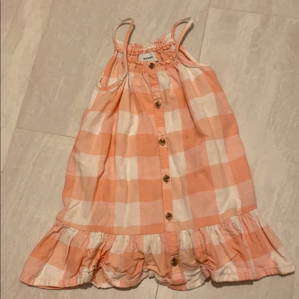 Old Navy orange and white gingham dress